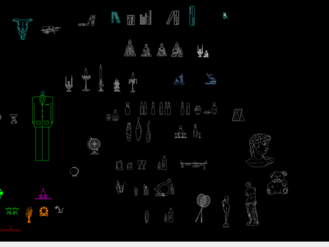 室内装饰品cad图库 