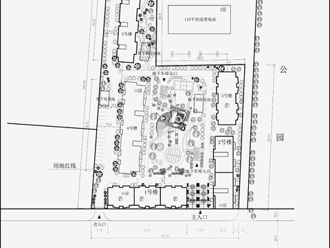  小區(qū)規(guī)劃景觀CAD施工圖 