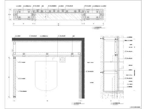  样板卫生间石材墙身cad大样图 