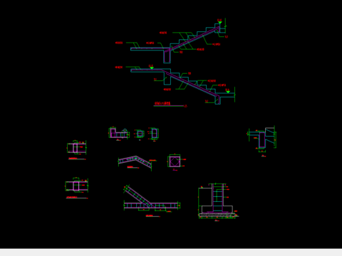  木栈道柱梁节点CAD施工图 