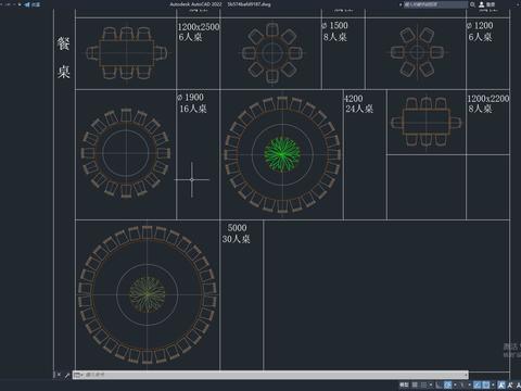  常用圆桌CAD图库 