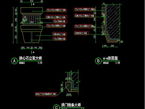  歐式亭子cad施工圖 