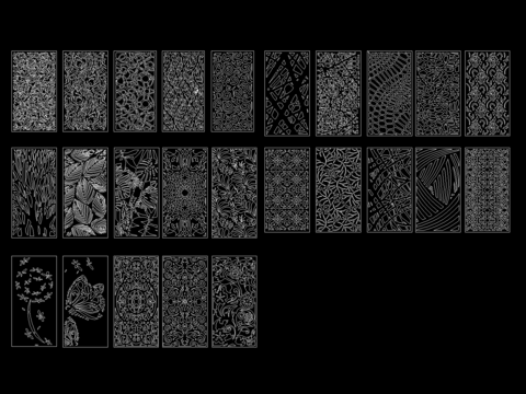  屏风隔断雕花CAD图库 