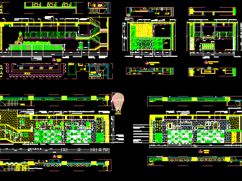 时尚餐厅立面CAD施工图 