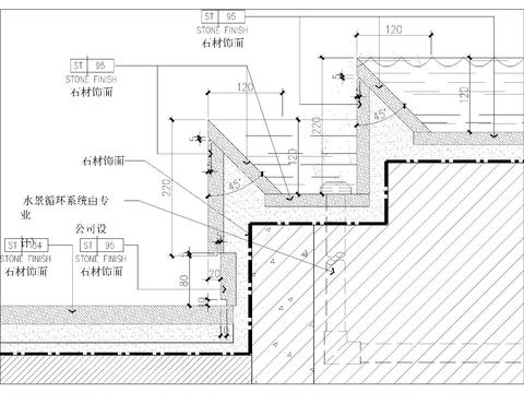  水景喷池节点大样 