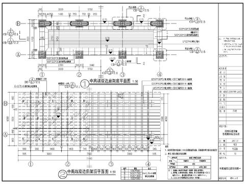  雙邊廊架CAD詳圖 