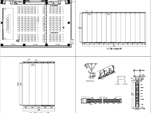  多功能厅超高活动隔断详图cad大样图 