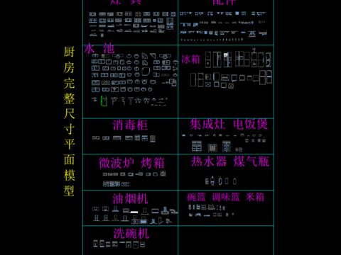  厨房模型素材 
