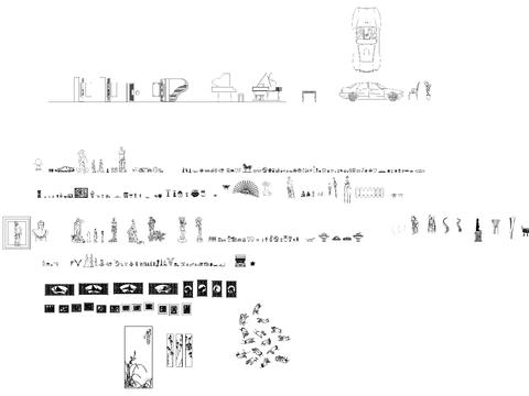  装饰品摆设cad图库 