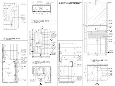  卫生间cad施工图 