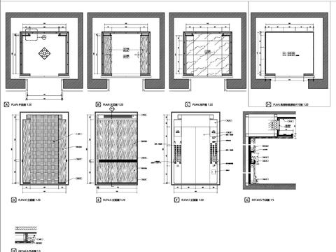  电梯轿厢cad节点大样 