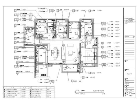  样板间电气图cad系统图 