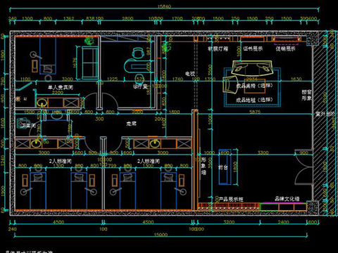  美容院cad施工圖 
