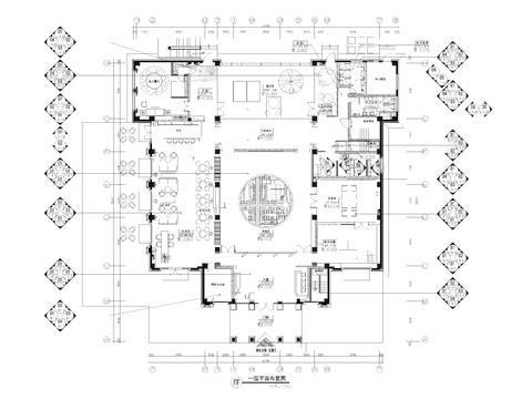  960㎡售楼处cad平面图 