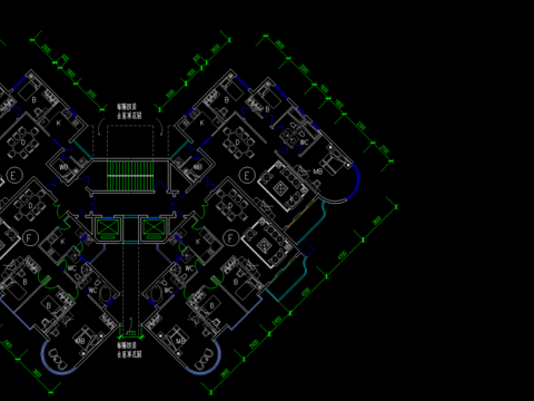  小区平层cad平面布置图 