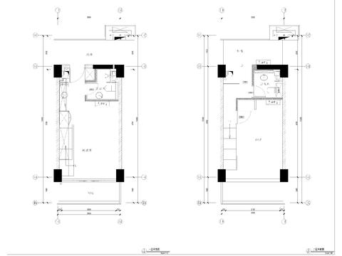  样板房平面cad施工图 
