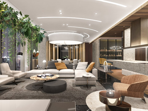  万科滨江豪宅样板房cad施工图 