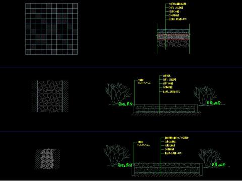  道路断面剖面cad图纸 