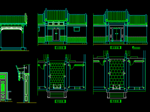  中式门节点大样 