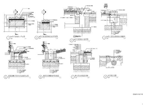  道路雨水口  装饰井盖cad大样图 