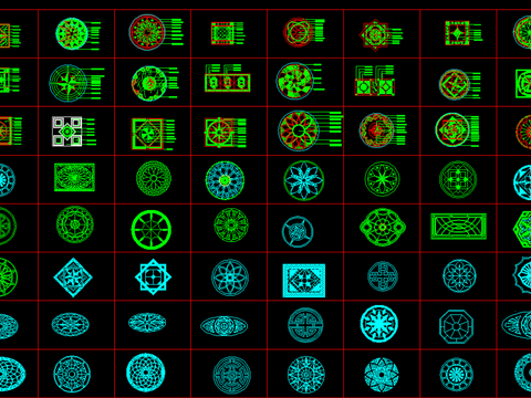  350款地面拼花图案CAD图库 