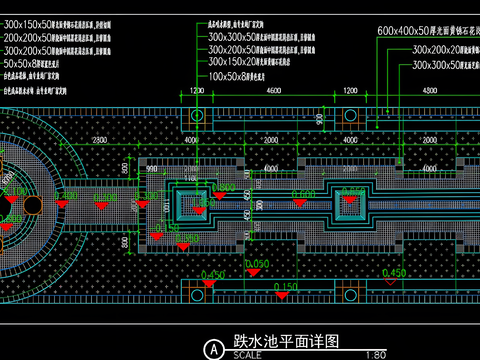  景觀水池cad施工圖 
