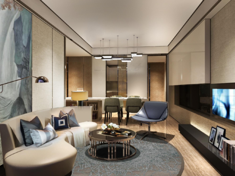  集艾设计上海海珀黄浦4-1样板间设计方案含效果图+施工图 