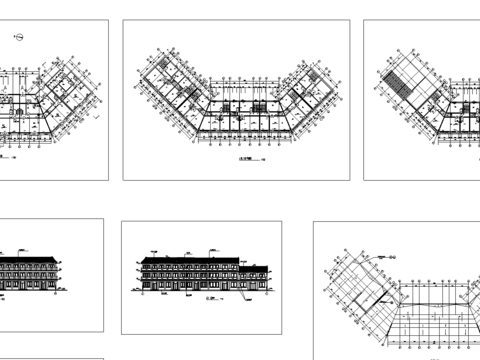  仿古街建筑cad施工图 