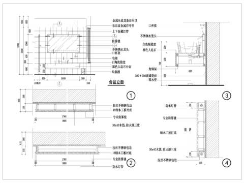  卫生间台盆cad大样图 
