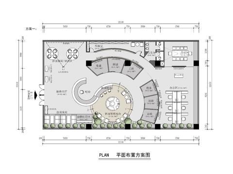  300㎡党群服务中心CAD施工图 