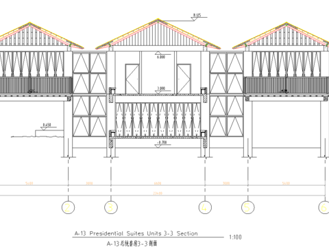  渡假村总统套房cad施工图 