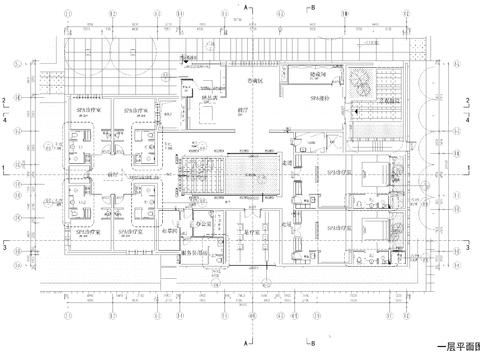  760㎡SPA美容 足療養(yǎng)生館cad施工圖 