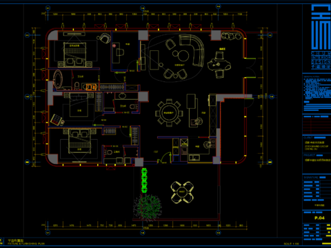  家装样板间设计cad施工图 