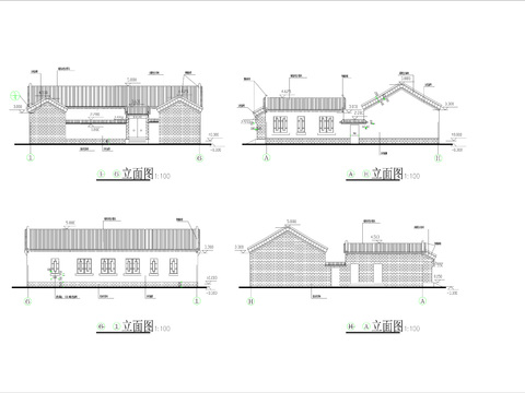  四合院建筑cad施工圖 