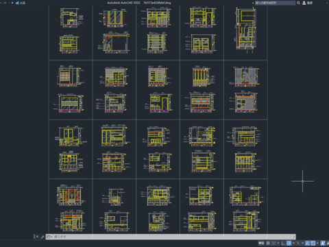  立面书柜cad图库 