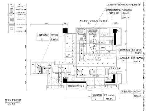  餐厅快餐暖通电气CAD施工图 