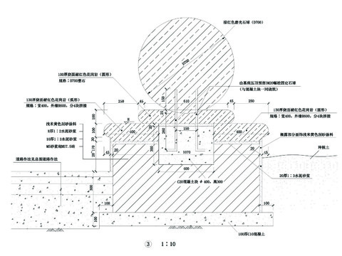  圆球雕塑结构CAD图库 