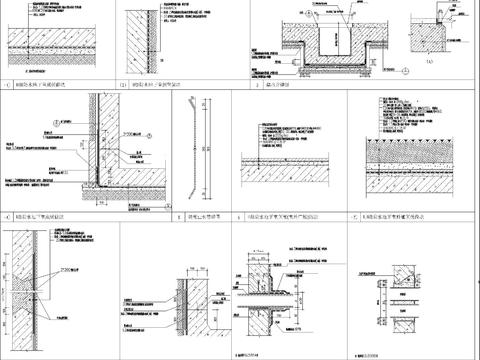  地下室防水 集水井 头防水cad大样图 