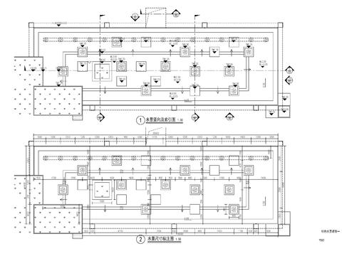  特色涌泉水景 跌水水景cad施工圖 