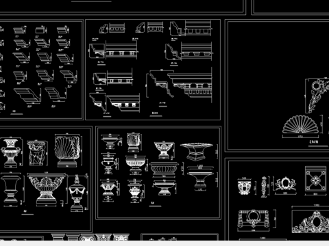  罗马柱造型cad大样图 