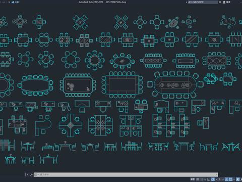 CAD平面桌子图库 桌子cad图库 