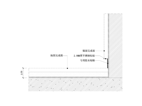  金属踢脚节点图（凹） 