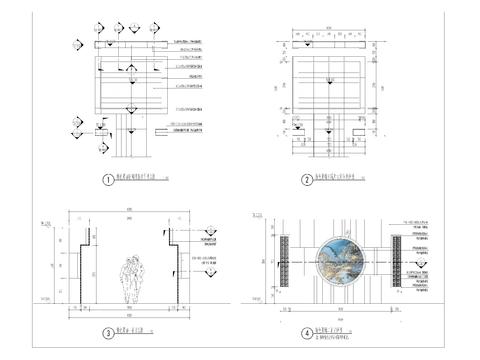  特色景墙区域详图节点大样图 