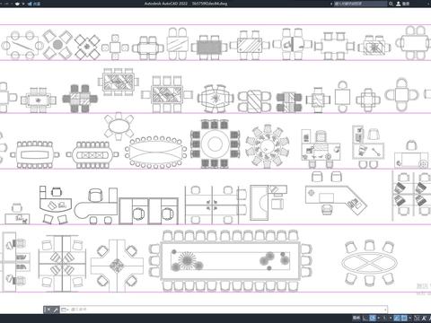  常用桌椅CAD图库 