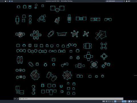  休闲桌椅cad图库 