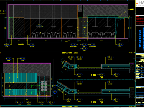  快餐店cad施工图 