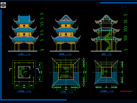  寶輪寺cad施工圖 