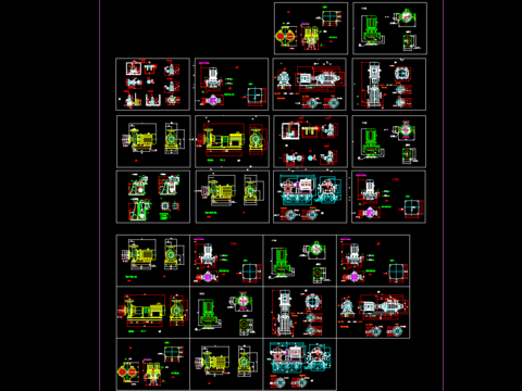  标准水泵cad图库 
