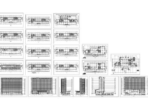  高层市政府税务大楼cad施工图 