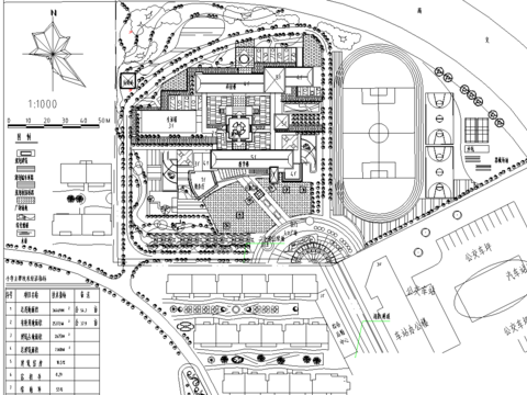  小学规划cad平面图 